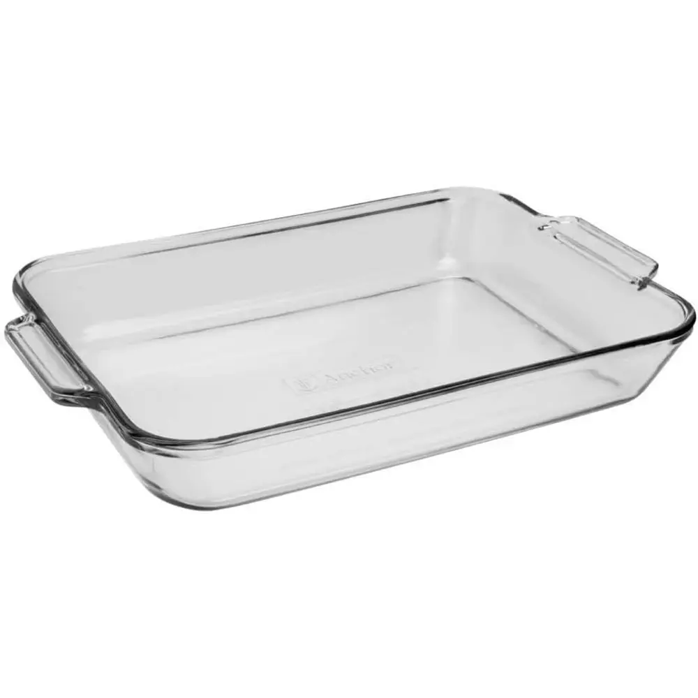 Anchor Hocking Rectangular Baking Dish, Tempered Tough, Dishwasher Safe Glass 1 Pack 4.8Qt - 4013922