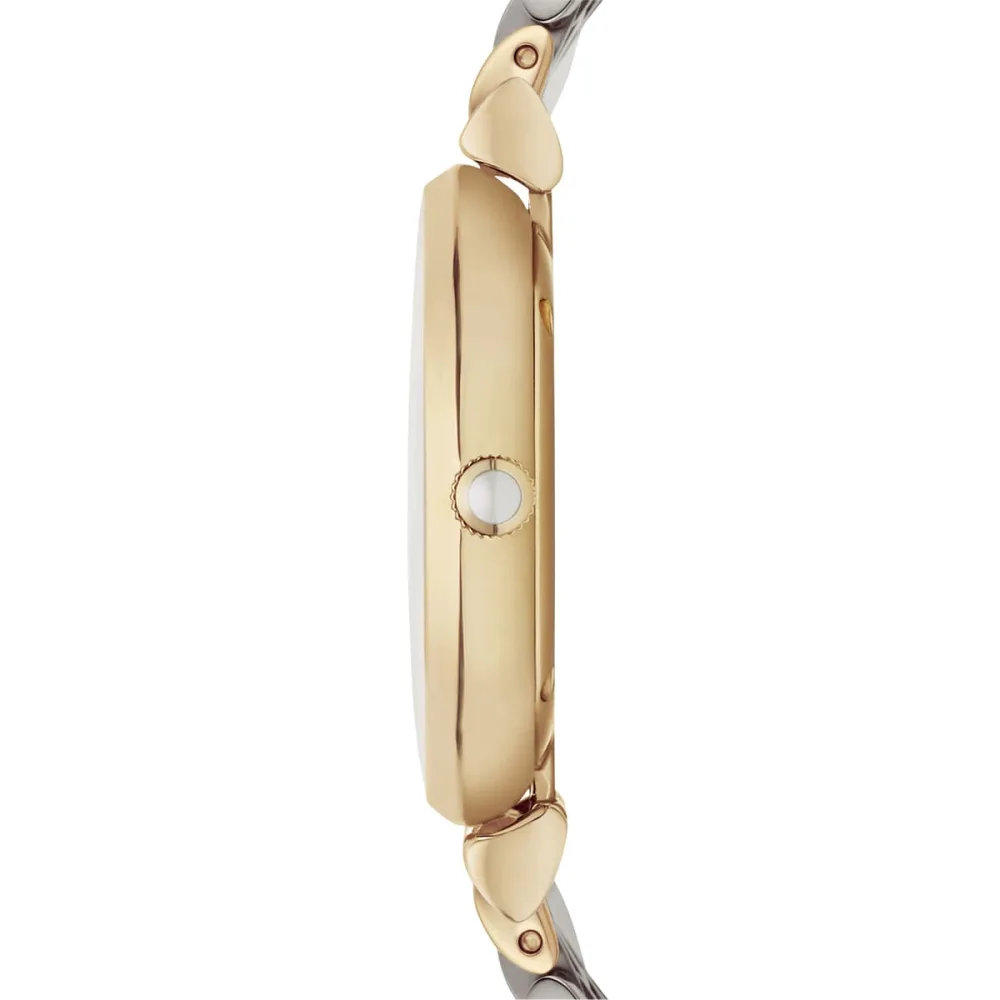 Emporio Armani Gianni T-Bar Womens Quartz Analog Watch, 32mm Round Stainless Steel Case, White Dial, Two-Tone Silver & Gold Stainless Steel Bracelet, 14mm Band, 30m Water Resistance - AR8031 - Image 5