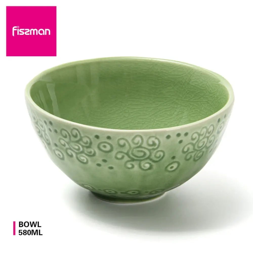 Fissman Bowl Ceramic 14 cm Green - 6343 - Image 2