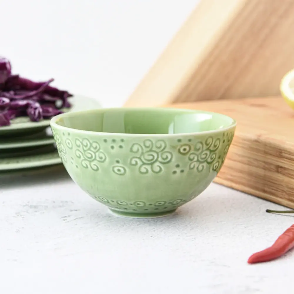 Fissman Bowl Ceramic 14 cm Green - 6343 - Image 4
