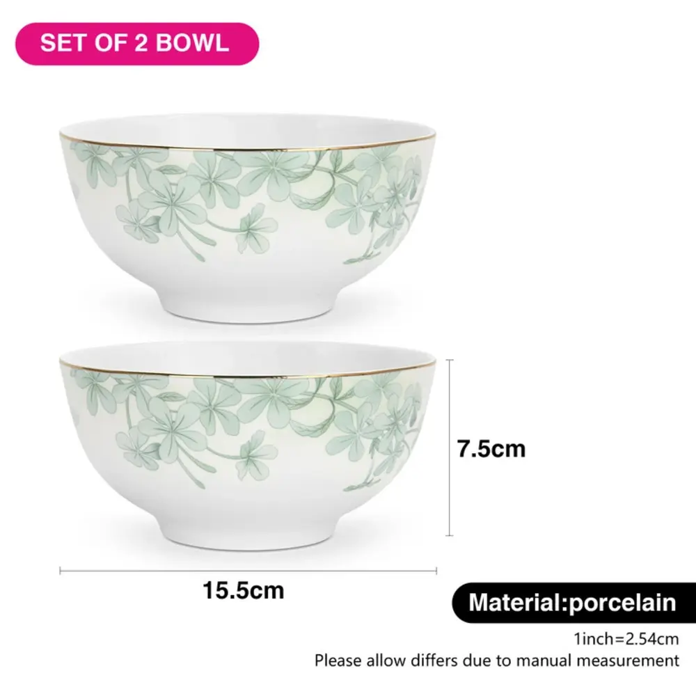 Fissman Bowls Set Summer Glint 2-Piece Bowls Fine Bone China - 10019 - Image 3