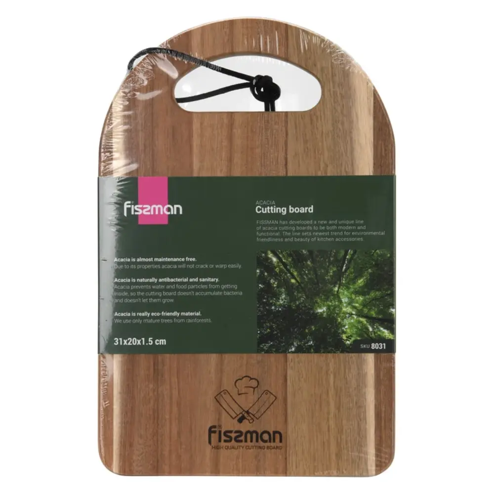 Fissman Cutting Board Acacia Wood Board 31 x 20 x 1.5cm - 8031 - Image 2