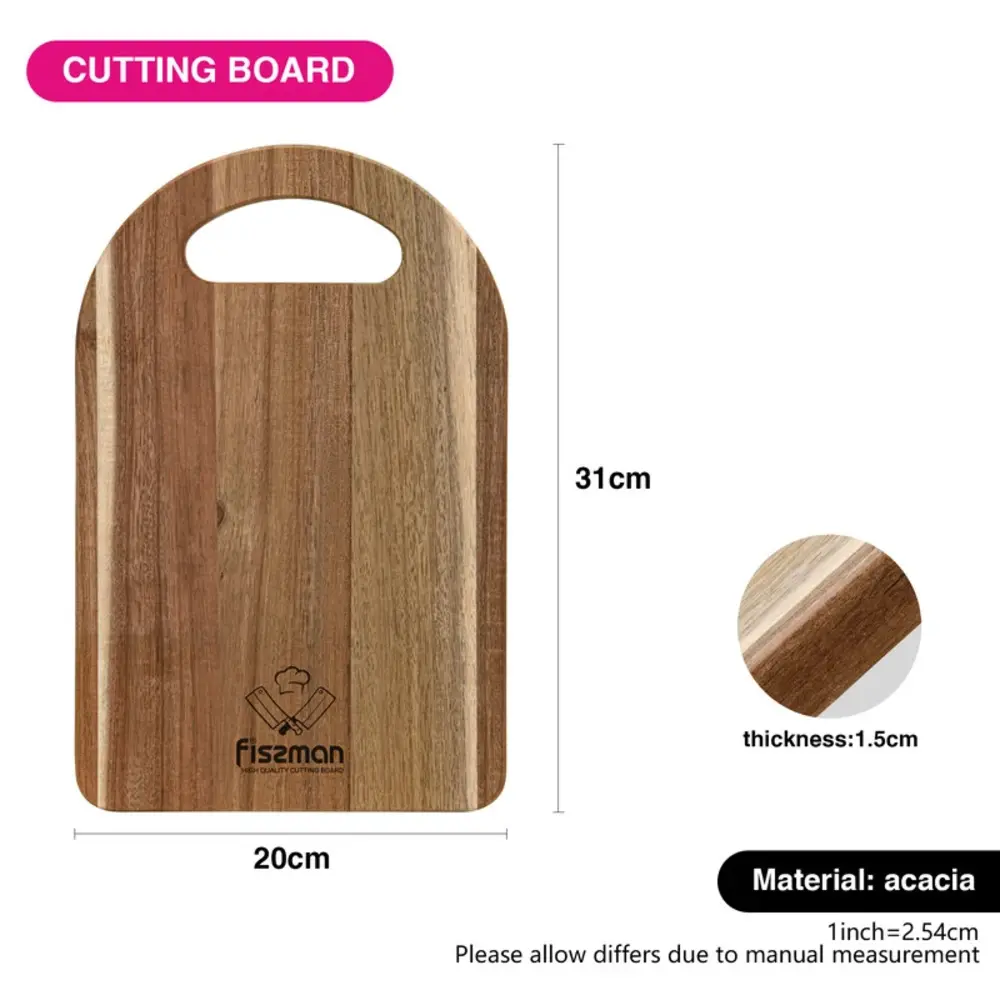 Fissman Cutting Board Acacia Wood Board 31 x 20 x 1.5cm - 8031 - Image 4