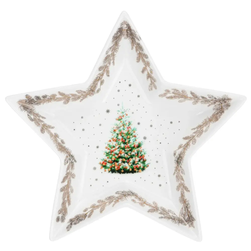 Fissman Dish Christmas Star New Bone China 19cm - 14016