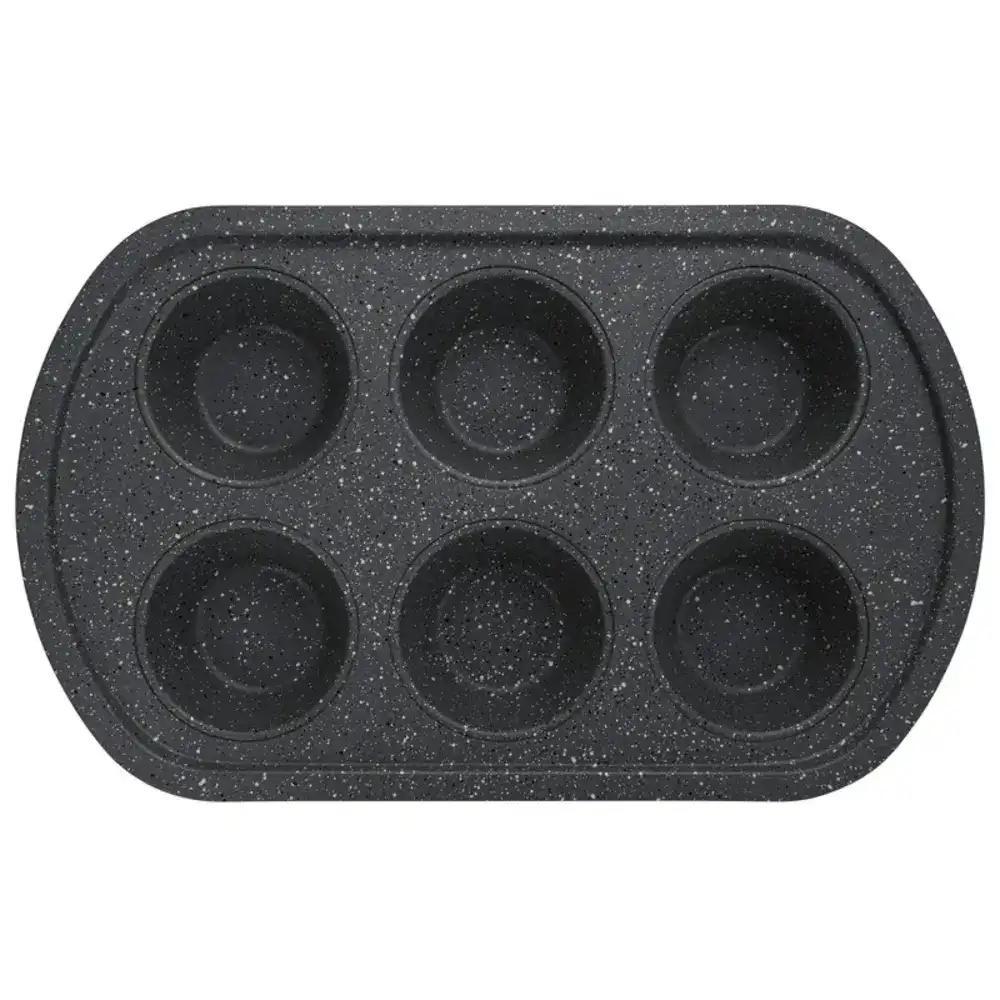 Fissman Muffin Pan Carbon Steel 32cm 6-Cup Black - 5679
