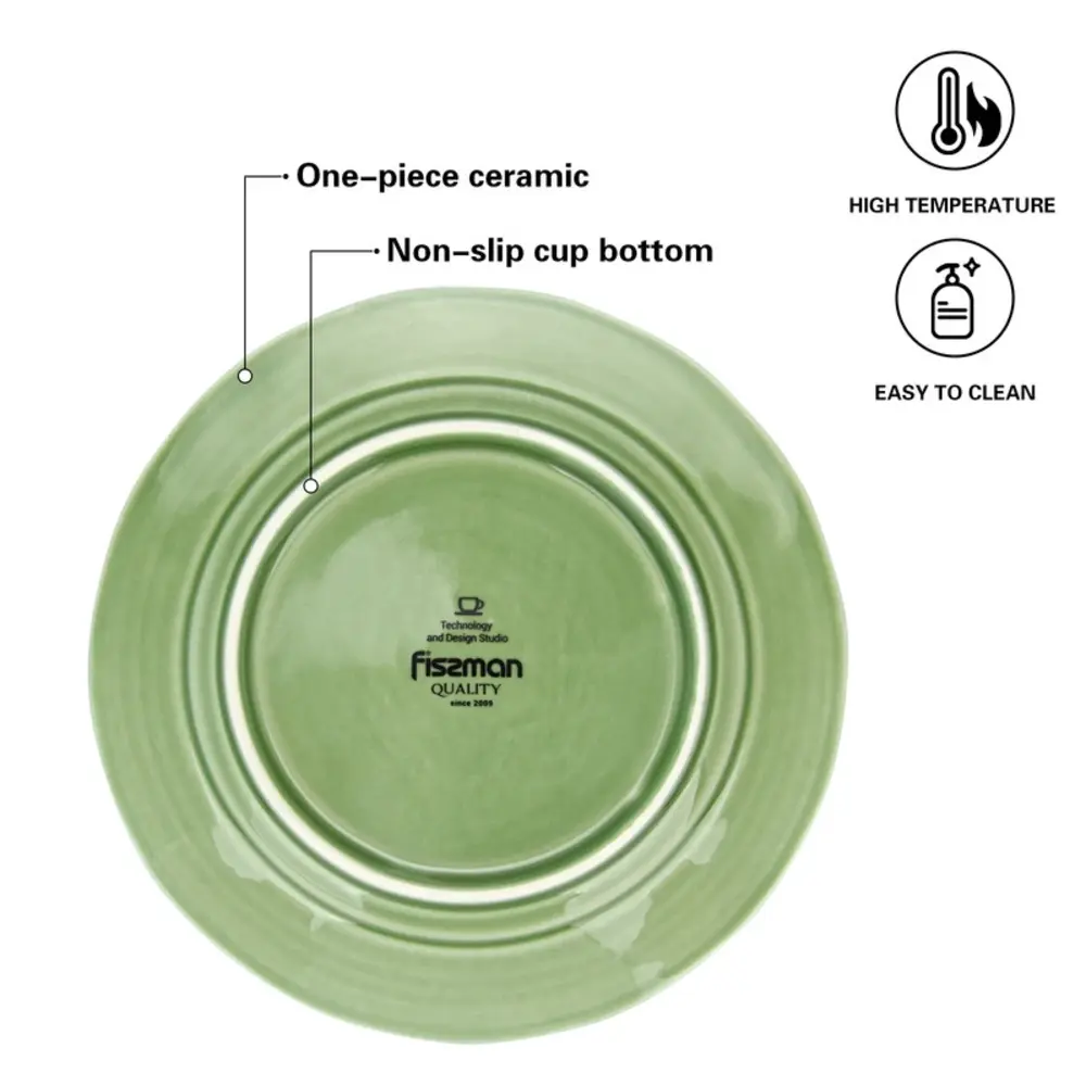 Fissman Plate Ceramic 21.8 cm Green - 6344 - Image 3