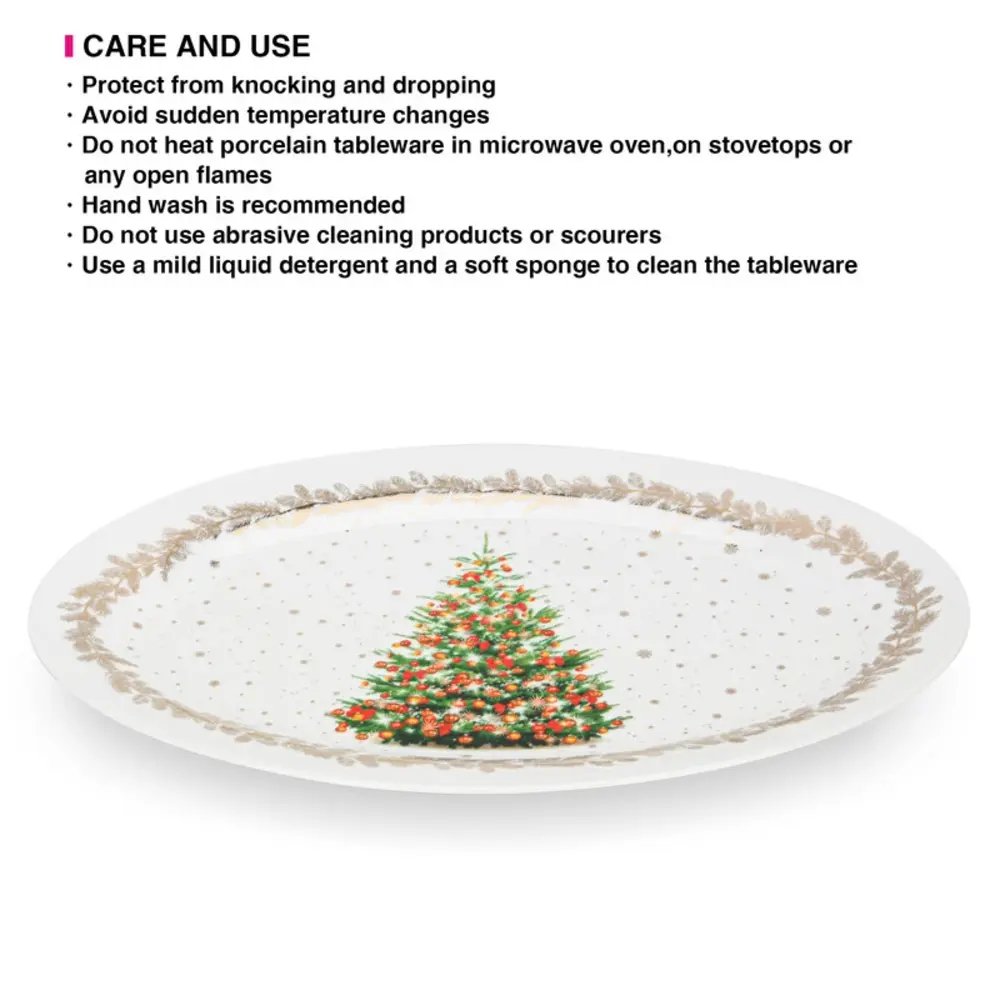 Fissman Plate Christmas Oval New Bone China 30cm - 14015 - Image 2