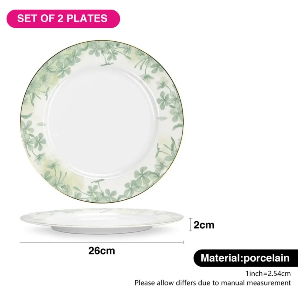 Fissman Plates Set Summer Glint 2-Piece Plates Fine Bone China - 10016 - Image 3