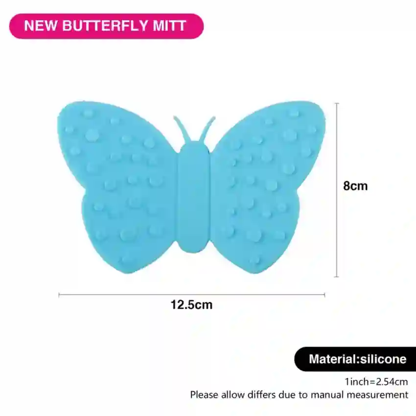 Fissman Pot Holder Set 2-Piece Silicone Butterfly Blue 11.5x6.5cm - 7269-Blue
