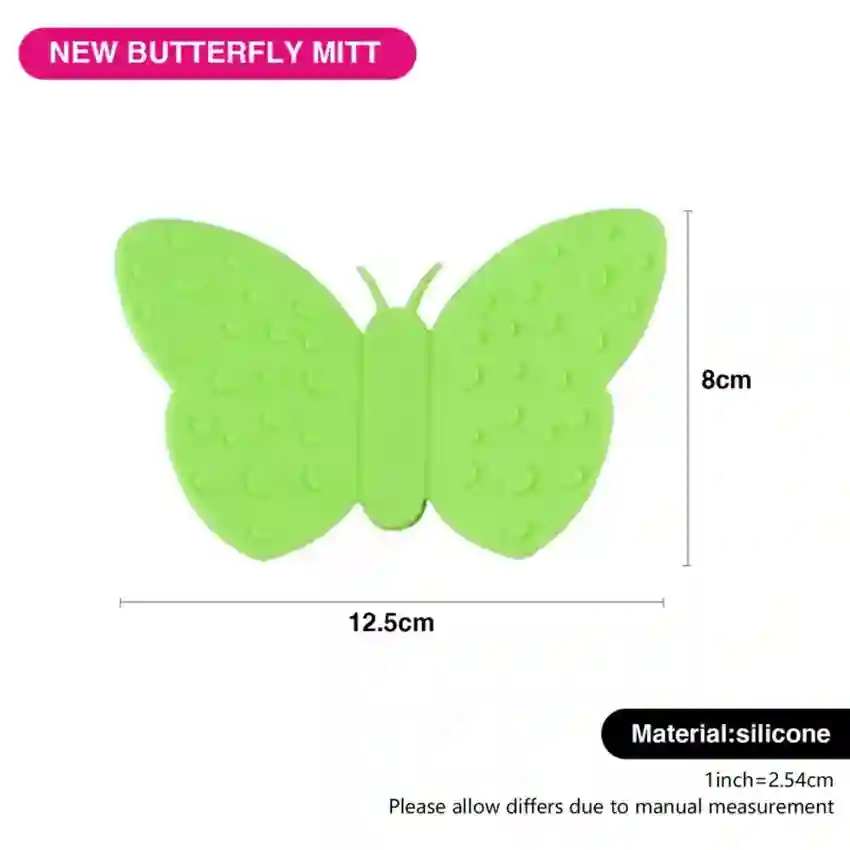 Fissman Pot Holder Set 2-Piece Silicone Butterfly Green 11.5x6.5cm - 7269-Green