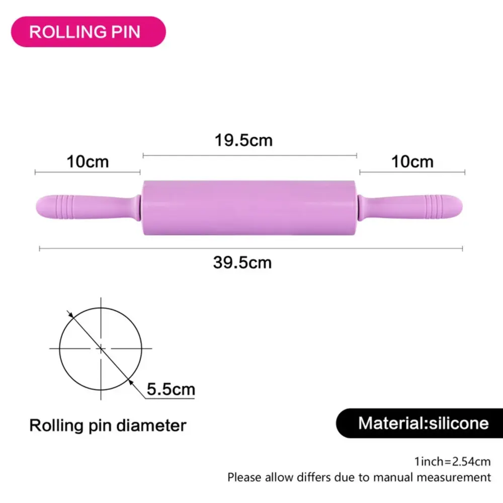 Fissman Rolling Pin Silicone 39.5cm Lilac - 7561 - Image 2