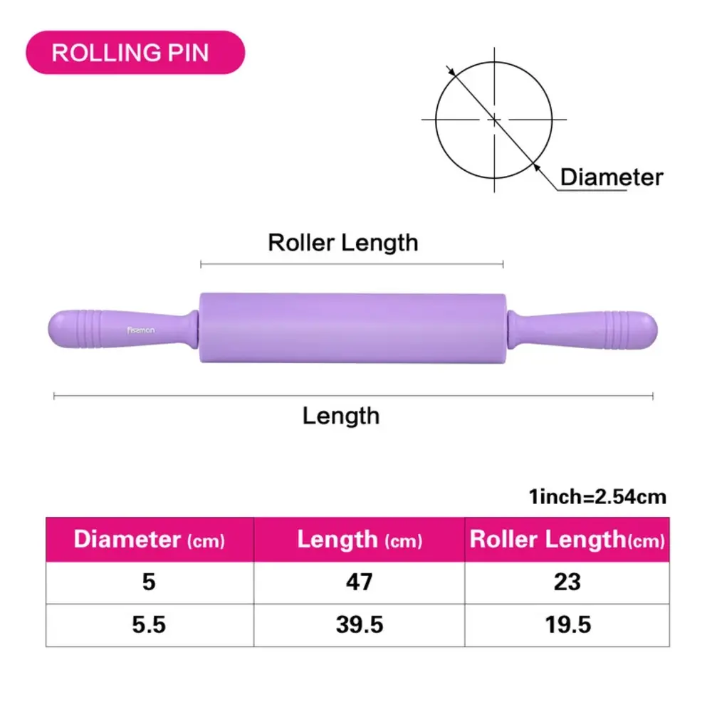 Fissman Rolling Pin Silicone 47cm Purple - 7225 - Image 5