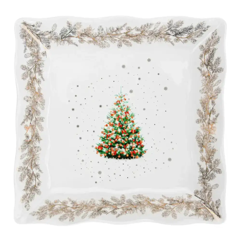 Fissman Serving Dish Christmas New Bone China 22cm Multicolor - 14020