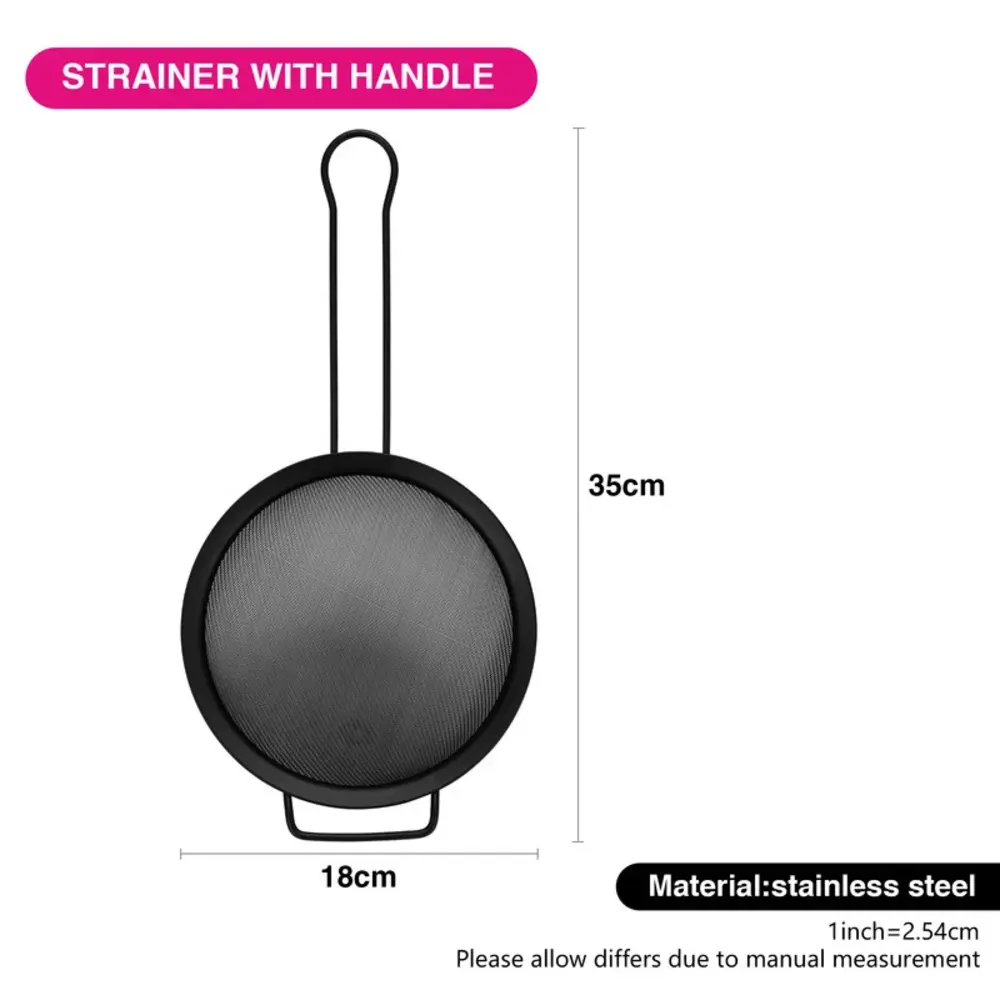 Fissman Strainer 18cm Steel Handle Black - 8443 - Image 3