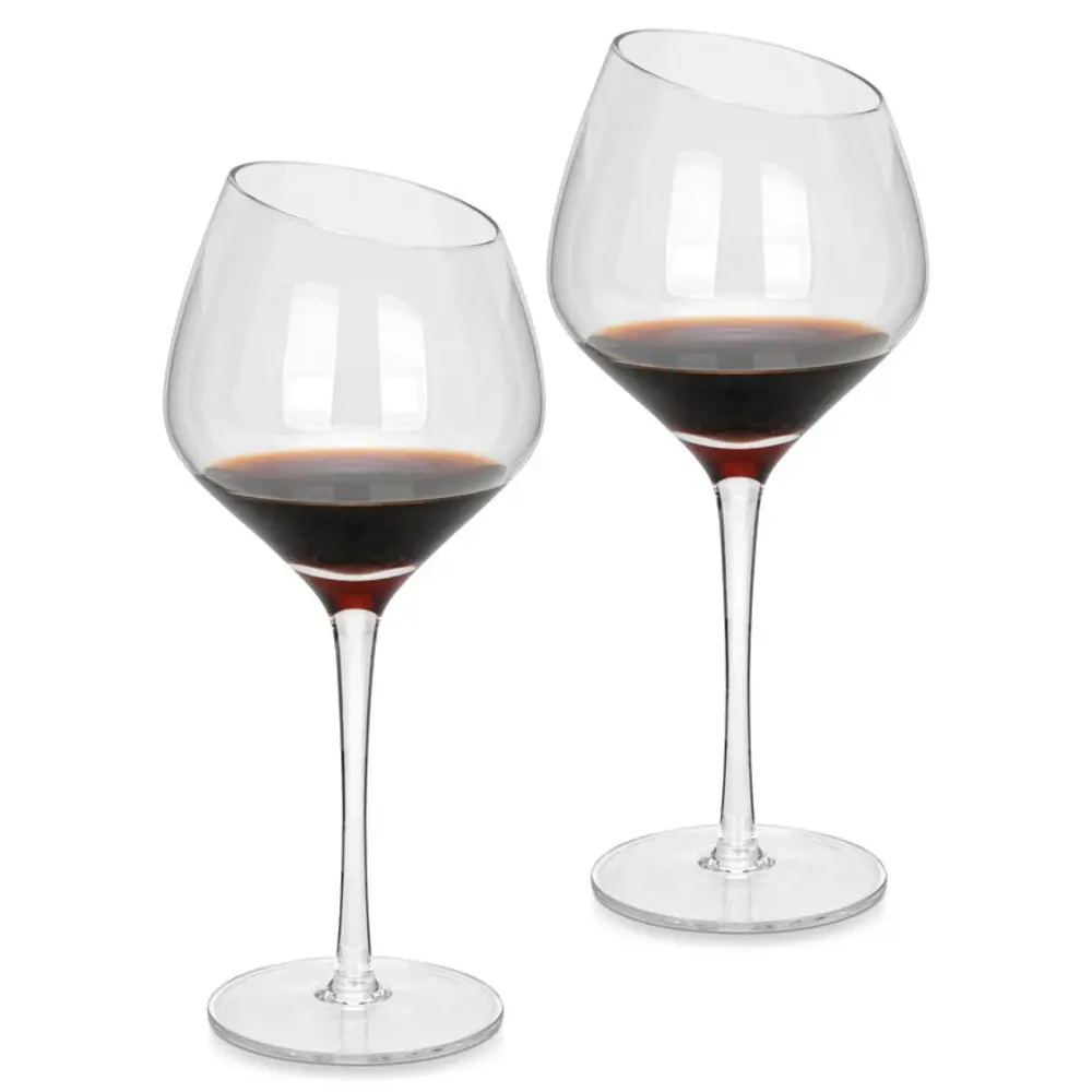Fissman Wine Glass Diamond-Cut 550 ml Glass, 2-Piece, Clear - 19044