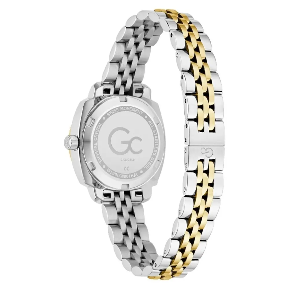 Gc Womens Swiss Quartz Analog Watch, 28mm Silver & Gold-Tone Polished Stainless Steel Pillowcase Case, Green Dial, European Crystals, Luminous Details, Sapphire Crystal, 10 ATM Water Resistance - Z73003L9 - Image 3