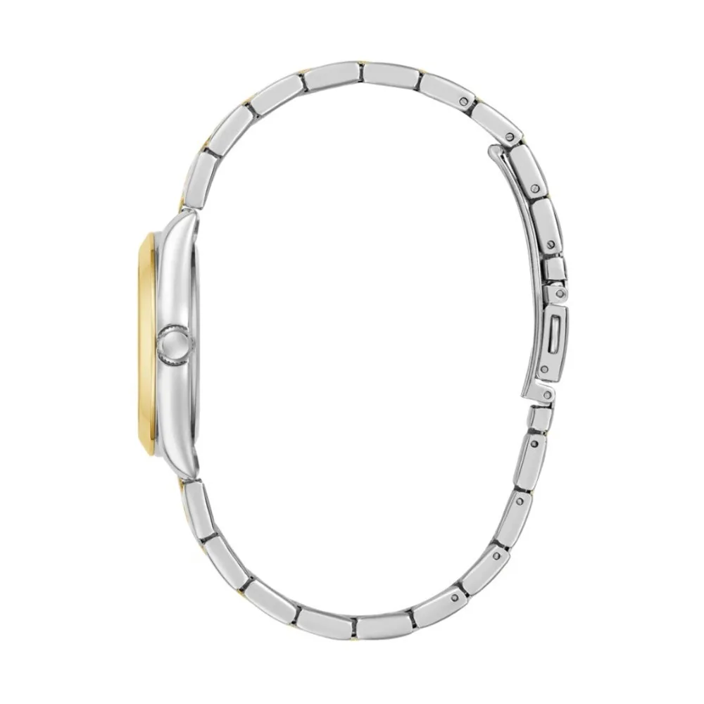 Guess Womens Quartz Analog Date Watch, 32mm Polished Two-Tone Stainless Steel Round Case & Bracelet, Green Dial with Full Markers, Bubble Date Window, Mineral Glass, 30m Water Resistance - GW0934L3 - Image 2