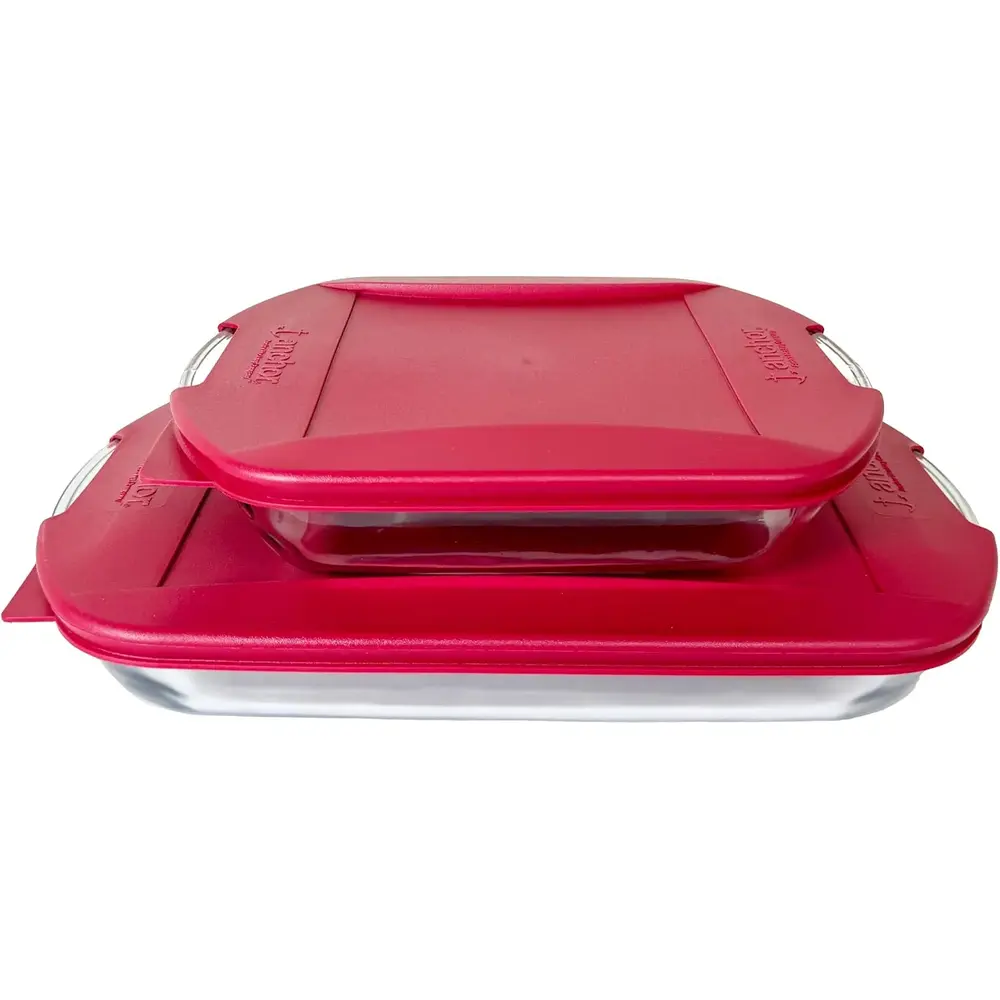 Anchor Hocking 4Pc Essential Bakeware Set With Lids (3 Quart + 2 Quart) - 4014027