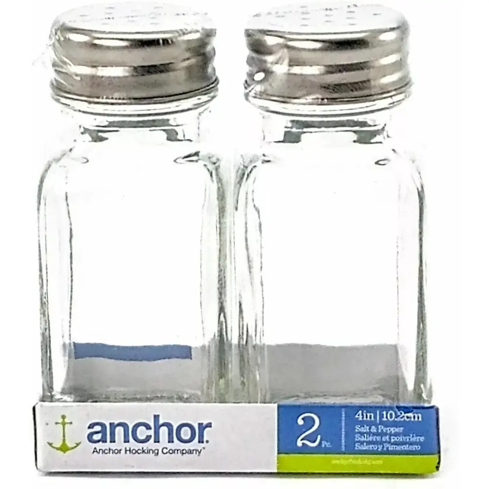 Anchor Hocking Salt And Pepper Set Tempered Glass 2 Pcs - 4014020