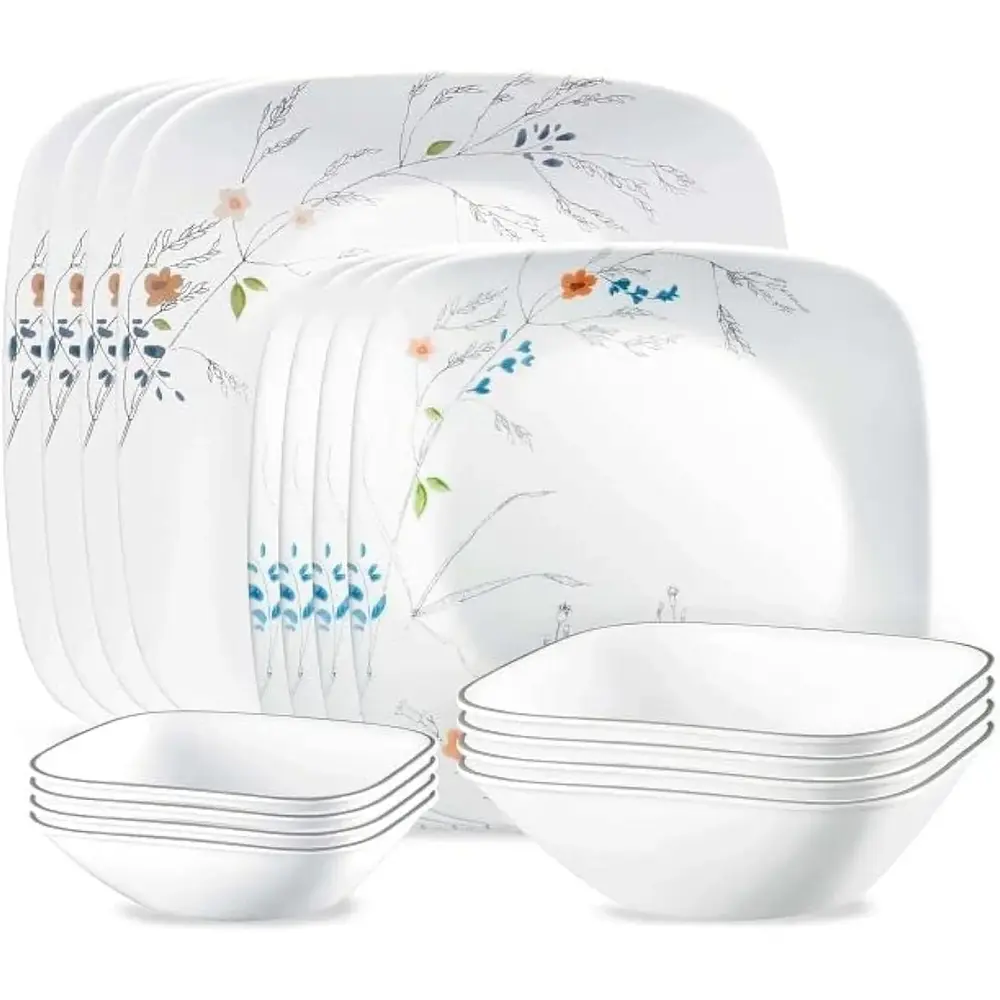 Corelle Adlyn Dinner Set Chip And Break Resistant Tempered Glass 16 Pcs - 4119993