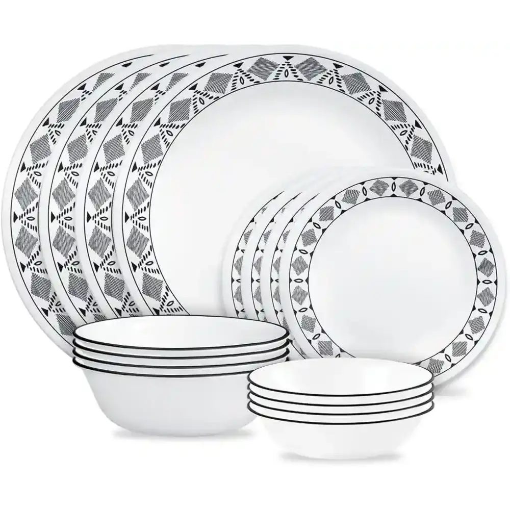 Corelle Cusco Dinner Set, Chip And Break Resistant Glass 16 Pcs - 4119991