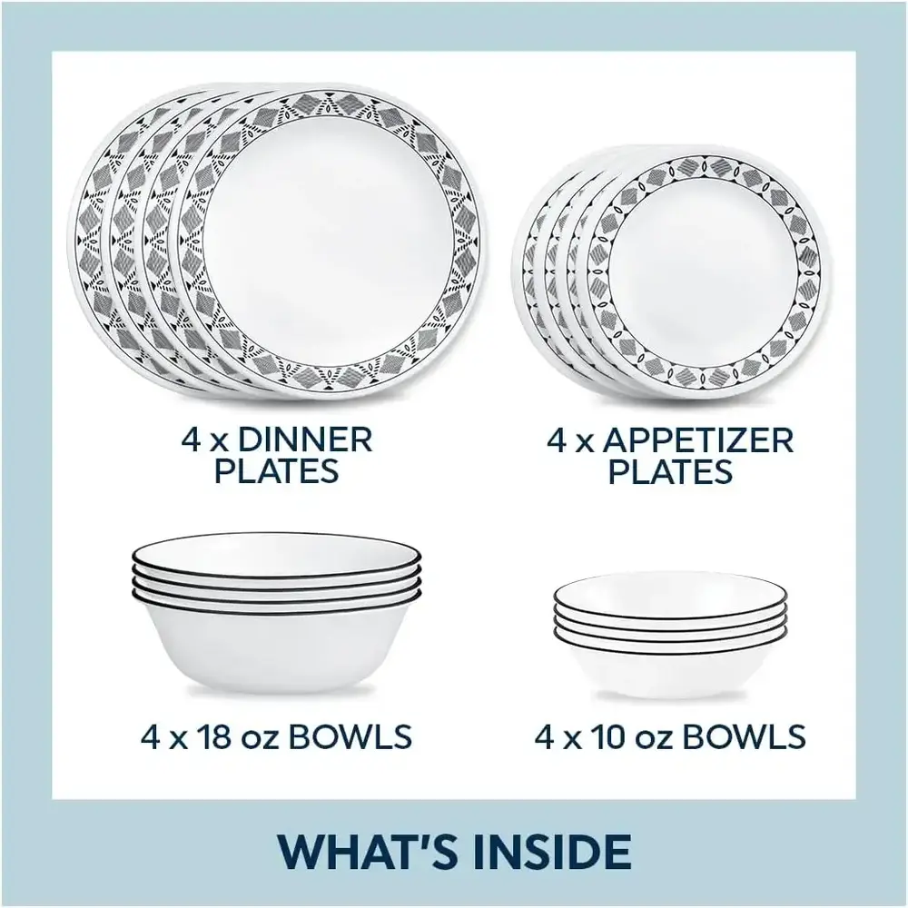 Corelle Cusco Dinner Set, Chip And Break Resistant Glass 16 Pcs - 4119991 - Image 7