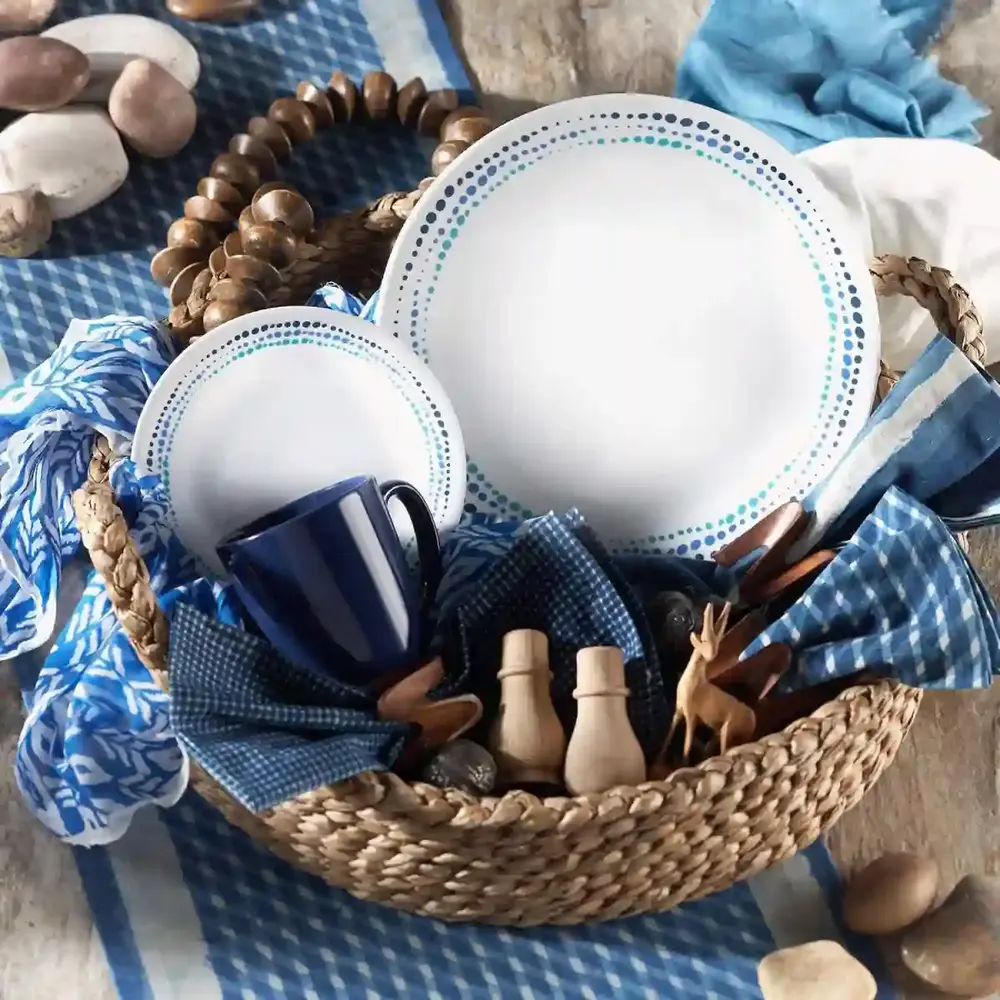 Corelle Livingware Ocean Blues 16-pc Dinnerware Set With Mug Porcelain - 4119942 - Image 2
