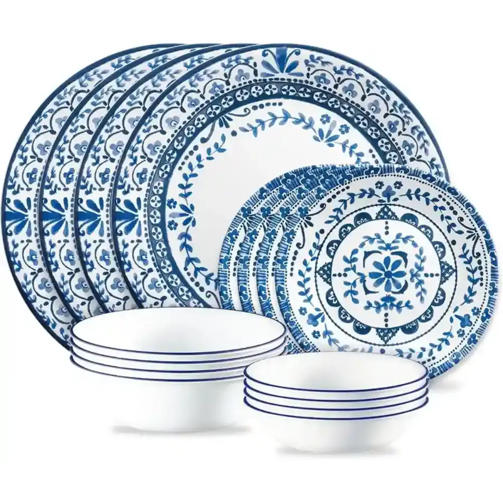 Corelle Portofino Mugless Dinnerware Set, Service Of 4 Tempered Glass - 4119990