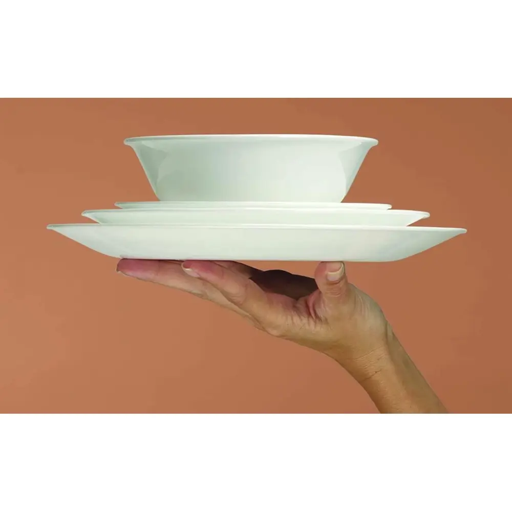 Corelle Square Set, Sand And Sky Porcelain 16 Pack - 4114580 - Image 3