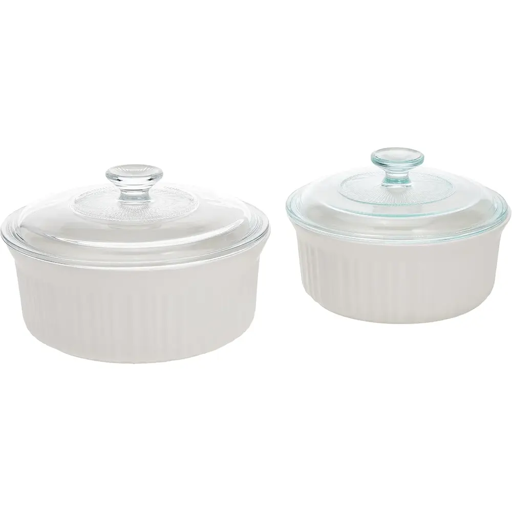 Corningware French White Round Set With Glass LID Covers Plastic 11 Pcs - 4116481 - Image 5