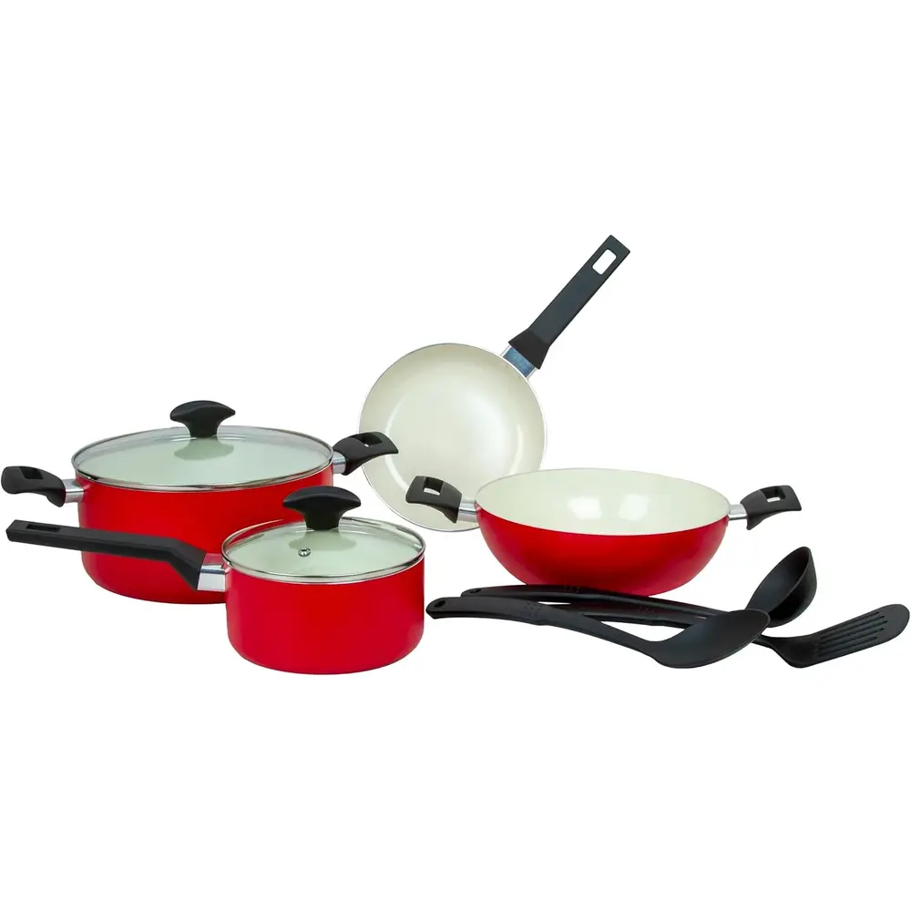 Fresh Choice Carmine Pfas Free Pressed Cookware Set Aluminum 9 Pcs - 3015832 - Image 2