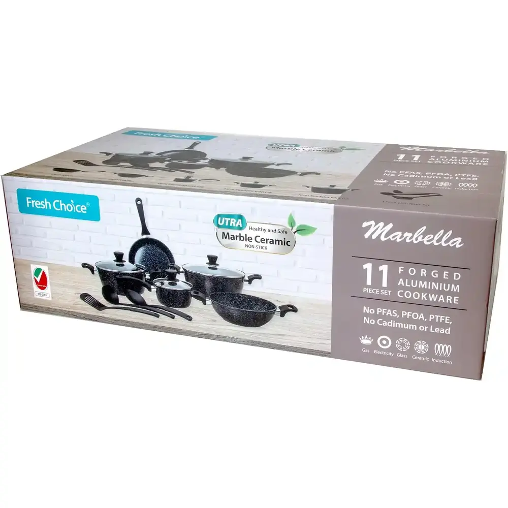Fresh Choice Marbella Pfas Free Forged Cookware Set Aluminum 11 Pcs - 3015833