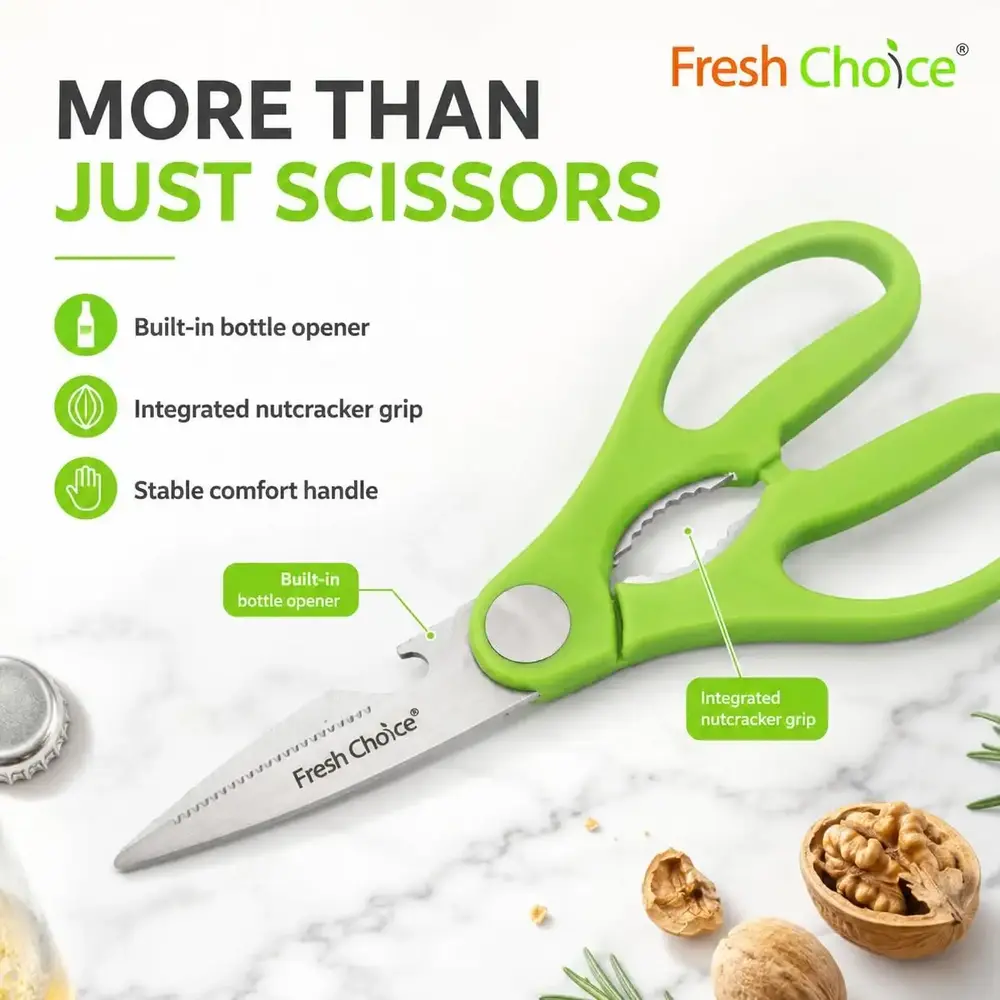 Fresh Choice Multi Use Kitchen Scissors Stainless Steel - 3015809 - Image 3