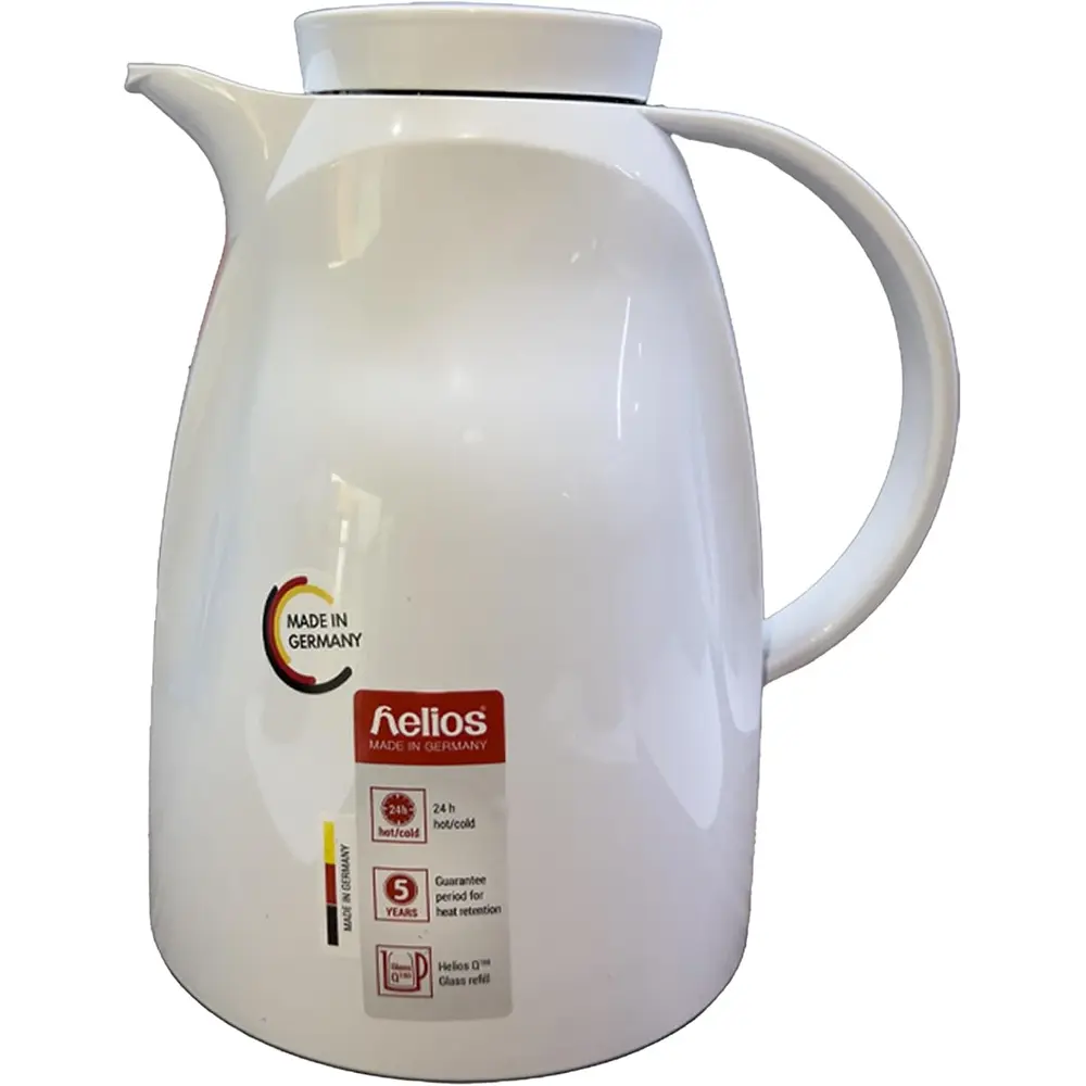 Helios Best Flask , White - Hot Cold Retention - Easy Cleaning - Suitable For Tea And Coffee Stainless Steel 2.0L - 3015788