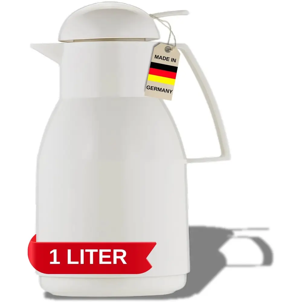 Helios Flask Top Push White Stainless Steel 1.0L - 3015600