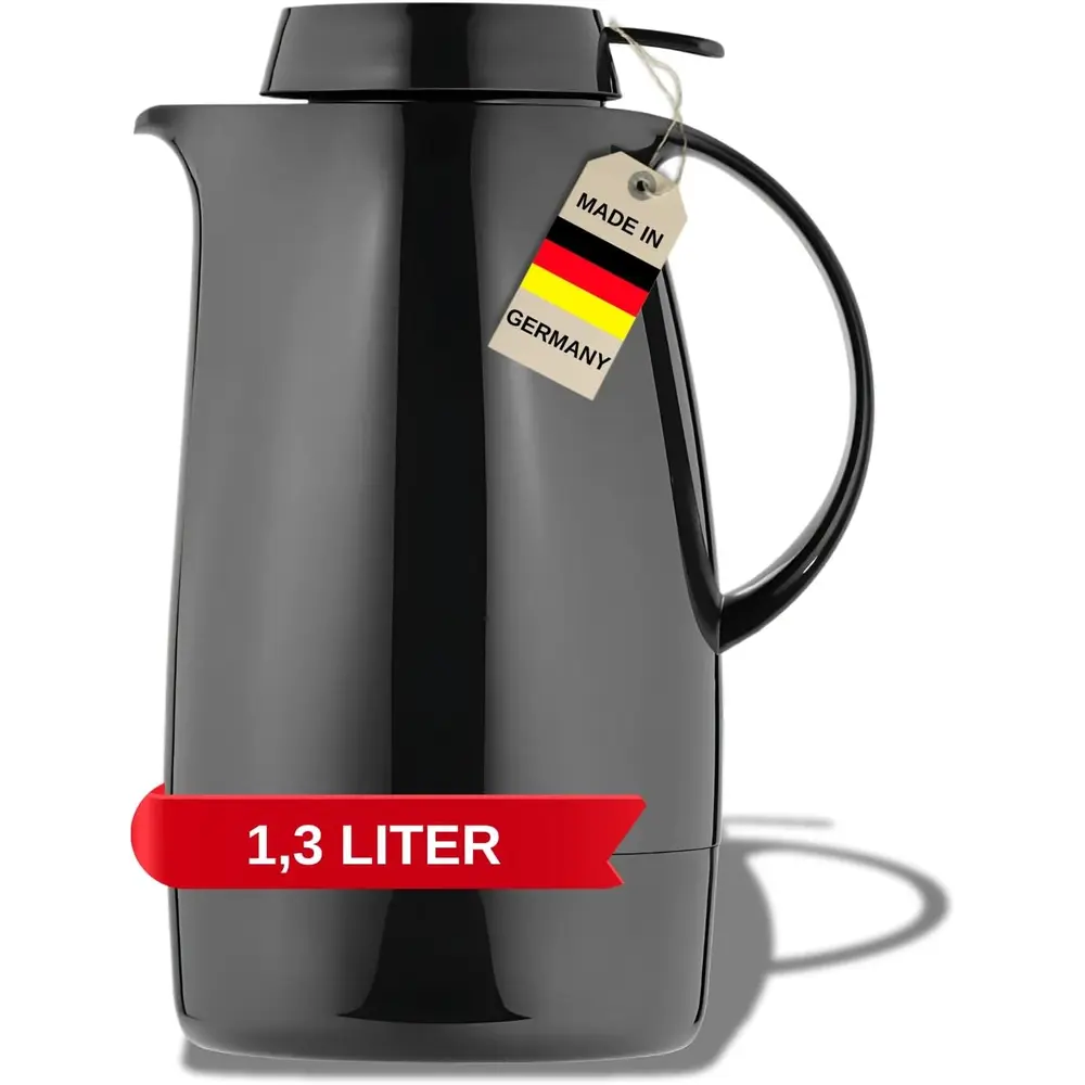 Helios Servitherm Vacuum Jug Black Stainless Steel 1.3L - 3015611