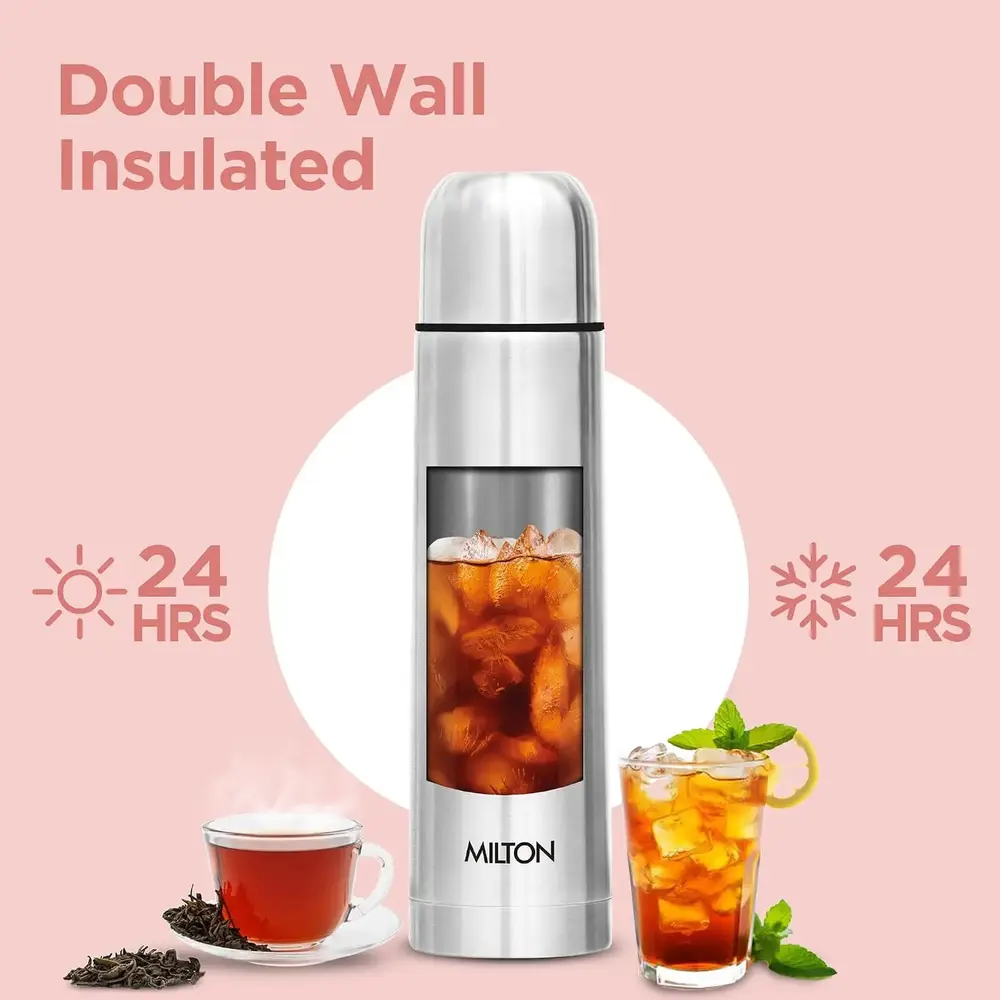 Milton Bullet Flasks Flip LID With Pouch Stainless Steel 500ml - 3015506 - Image 2