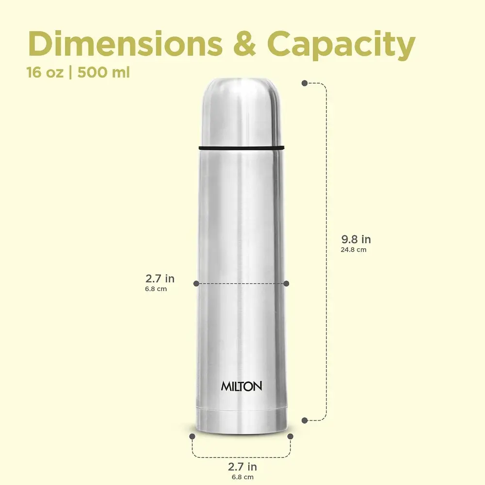 Milton Bullet Flasks Flip LID With Pouch Stainless Steel 500ml - 3015506 - Image 5