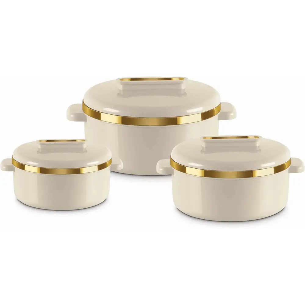 Milton Curve Hot Pot Set - 1.5 Litre 2.5Ltr Stainless Steel 3 Pcs 1L - 3015752