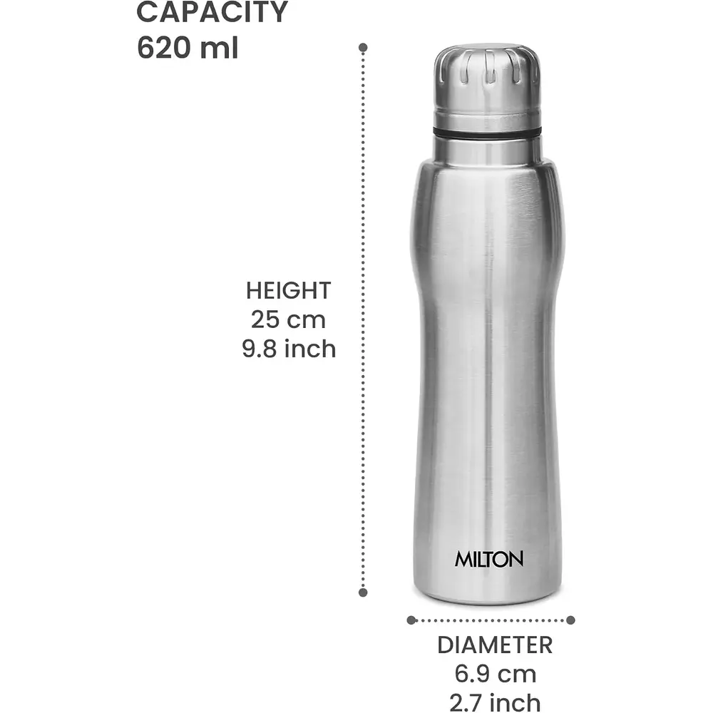 Milton Elate 750 Water Bottle, Assorted Colours Stainless Steel 635ml - 3015569 - Image 5