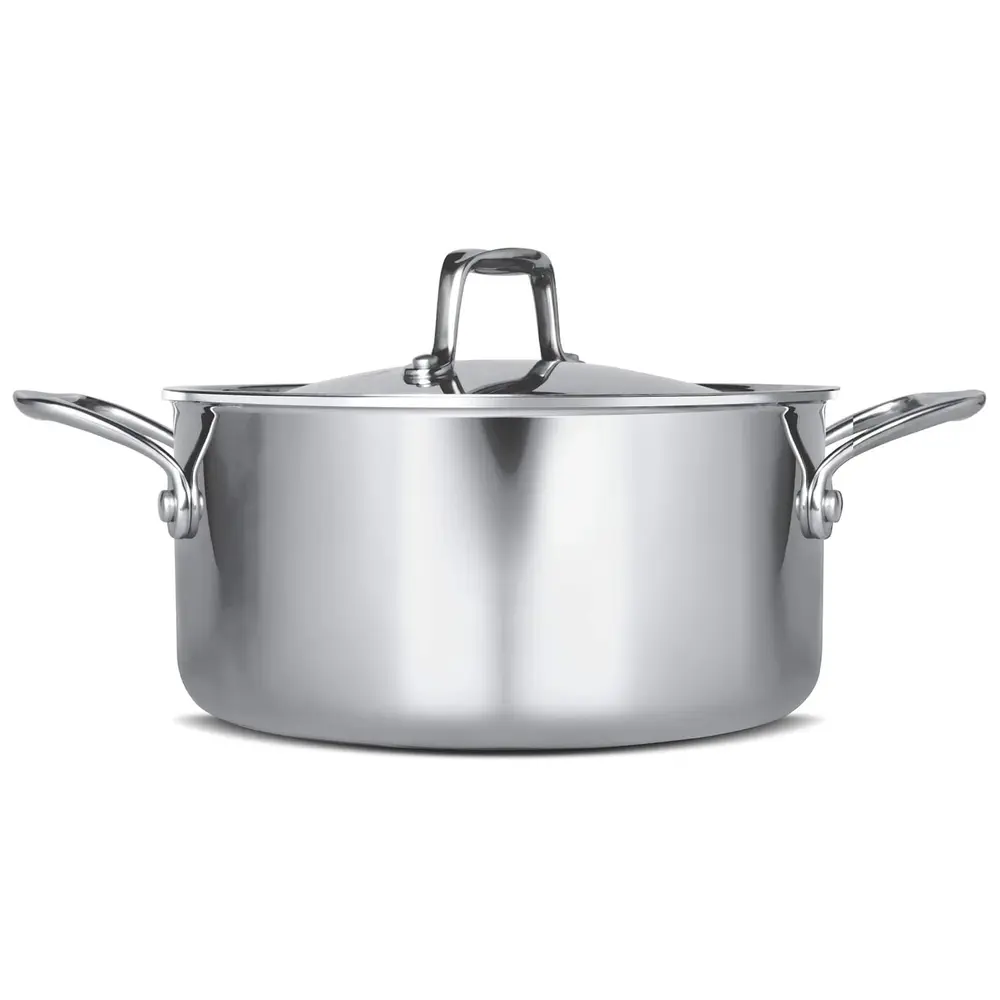 Milton Pro Cook Triply Stainless-steel Casserole Handi Stock Pot Biryani Pot With LID , 8.3 Litre, Cook-n-serve Bowl, Gas And Induction Friendly Stainless Steel 28cm - 3015836