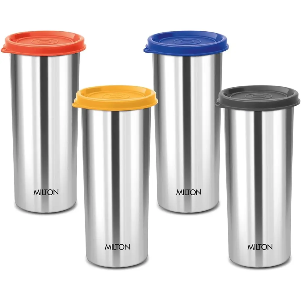 Milton Steel Crispy 350 Storage Jar, Silver, Light Weight, Odour Proof, Dishwasher Safe, Air Tight, Single Walled, Easy To Clean Stainless Steel 400ml - 3015763