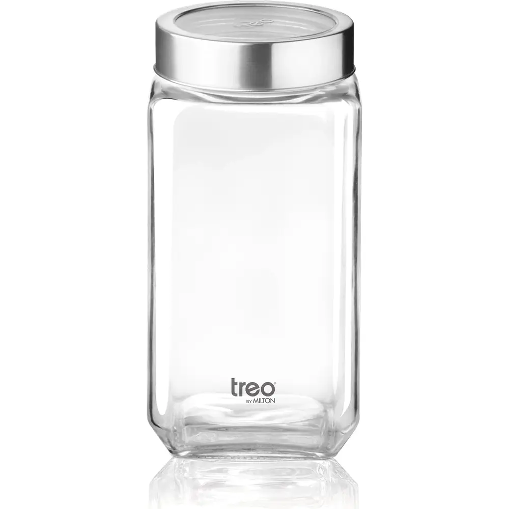 Milton Treo By Cube Storage Jar, Transparent Glass 1 Pcs 1000ml - 3015594 - Image 5