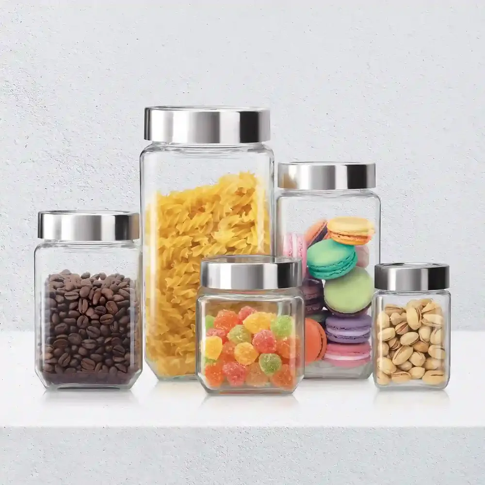 Milton Treo By Cube Storage Jar, Transparent Glass 1 Pcs 1000ml - 3015594 - Image 7