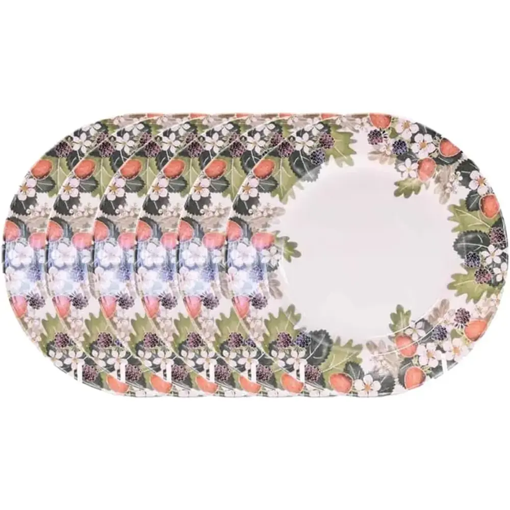 Queen S By Churchill Strawberry Harvest, Salad Plate , Set Of 6, Made In England 20cm - 4117101