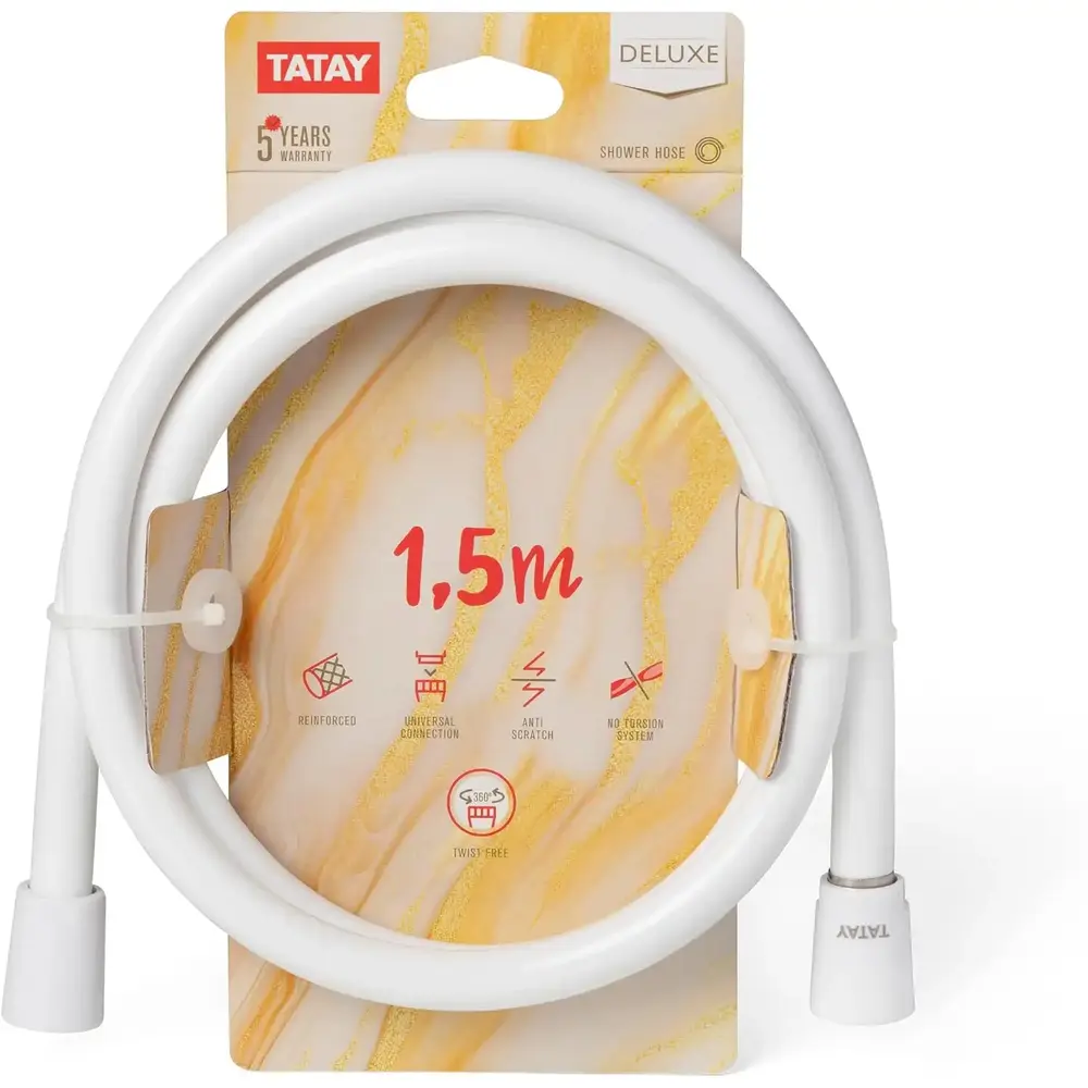 Tatay 3330701 Flex Shower Hose, White Polypropylene - 3019270 - Image 2