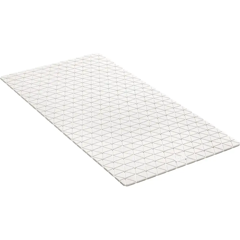 Tatay Bath Mat, Non-slip, Sbs - Tp Rubber With 94 Suction Cups, Rectangular, Diamond Design, White Measures CM Plastic - 3019277