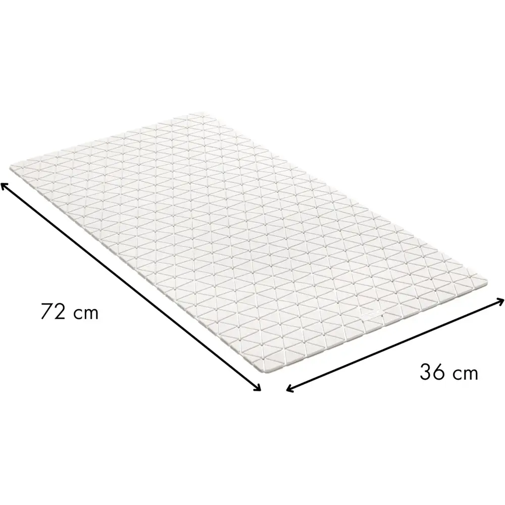 Tatay Bath Mat, Non-slip, Sbs - Tp Rubber With 94 Suction Cups, Rectangular, Diamond Design, White Measures CM Plastic - 3019277 - Image 3