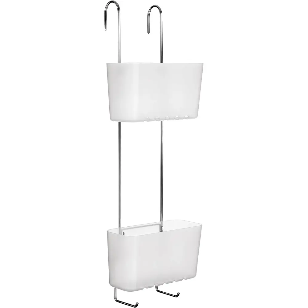 Tatay Standard Shower Caddy, Duo, Stainless-steel, White, One Size Stainless Steel - 3019242