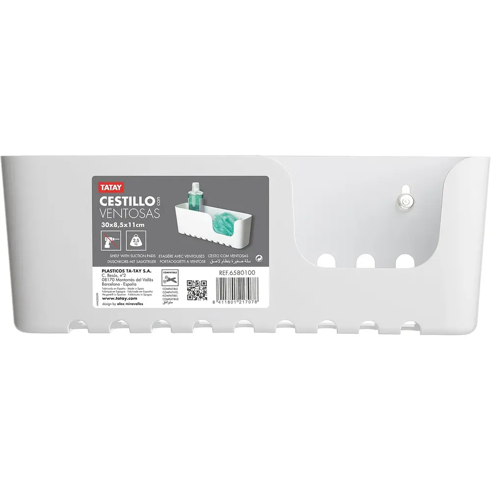 Tatay Standard Storage Basket, Large, White, One Size Polypropylene - 3019240 - Image 3